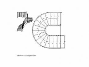 Schody drewniane łukowe schemat